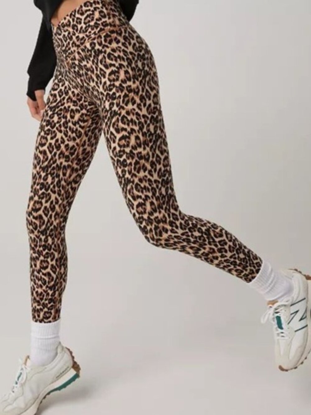 Offline by Aerie Crossover Legging L High Rise Real Me 7/8 Cheetah Leopard Brown